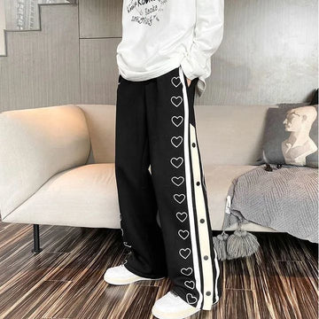 Aidase Harajuku Wide leg Oversize Pants Men Streetwear Clothes Side Split Skateboard Pants Loose Casual Trousers aidase-shop